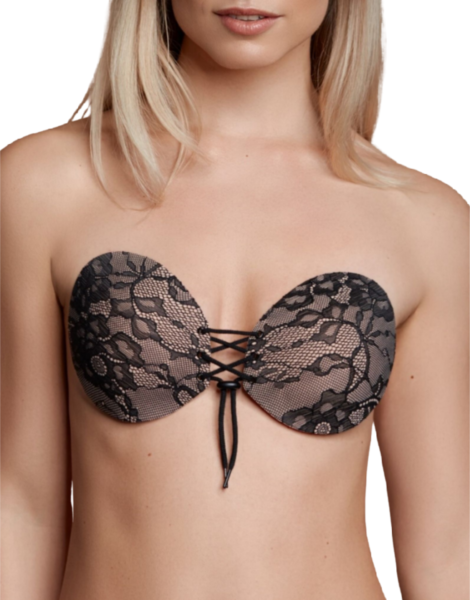 Reggiseno adesivo Bye Bra Round Lace-it, con le due coppe e la chiusura anteriore a lacci
