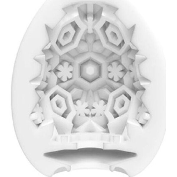 Masturbatore Tenga Egg Snow Crystal a forma di uovo, con texture interna a fiocchi di neve