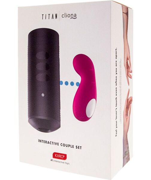 Set per coppie Kiiroo Titan & Cliona, con il masturbatore Titan e il vibratore clitorideo Cliona