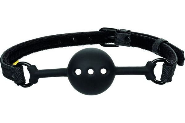 Bavaglio a sfera CalExotics Boundless Breathable Ball Gag nero, con sfera e cinturini con fibbia
