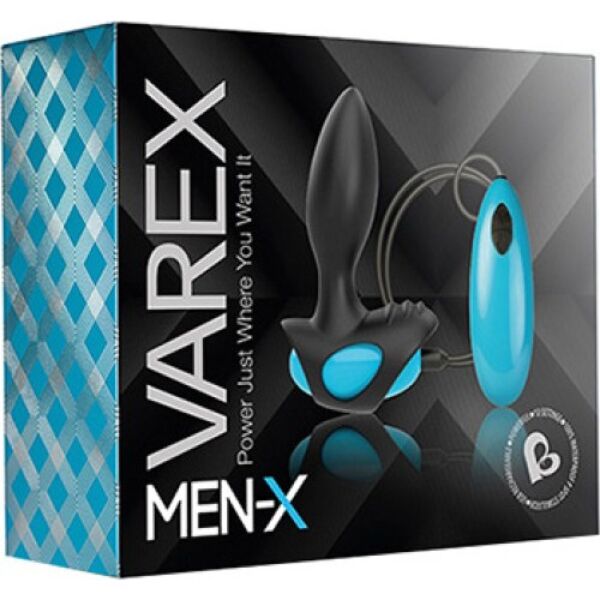 Vibratore anale Rocks Off Varex Black and Blue, nero e blu, con telecomando