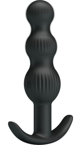 Vibratore anale Pretty Love BI-040173 in silicone, con perline allungate di dimensione crescente e base