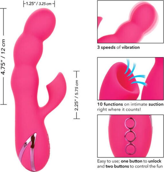 Vibratore rabbit CalExotics Oceanside Orgasm, della collezione California Dreaming, rosa