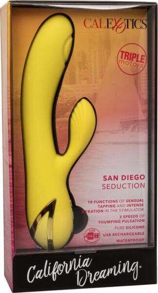 Vibratore punto G California Dreaming San Diego Seduction di CalExotics, con stimolatore clitorideo