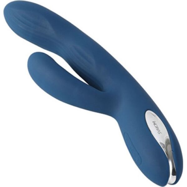 Vibratore rabbit SVAKOM Aylin blu scuro, con la punta per il punto G e il braccio per il clitoride