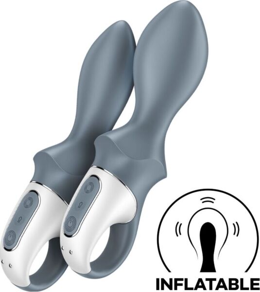 Vibratore anale gonfiabile Satisfyer Air Pump Booty 1 di colore grigio, con il suo anello di arresto