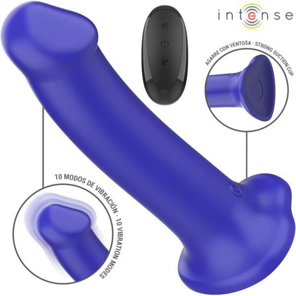 Vibratore Intense Victoria blu scuro con base a ventosa