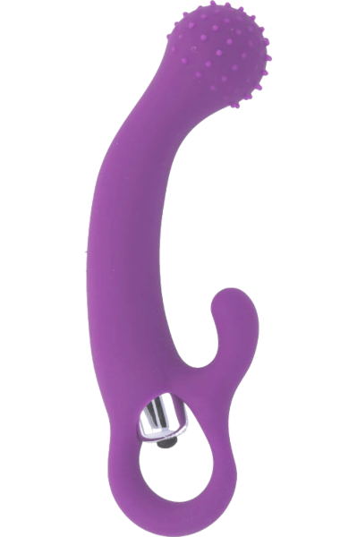Vibratore rabbit Intense Naila di colore lilla, con il corpo curvo e la punta per il clitoride