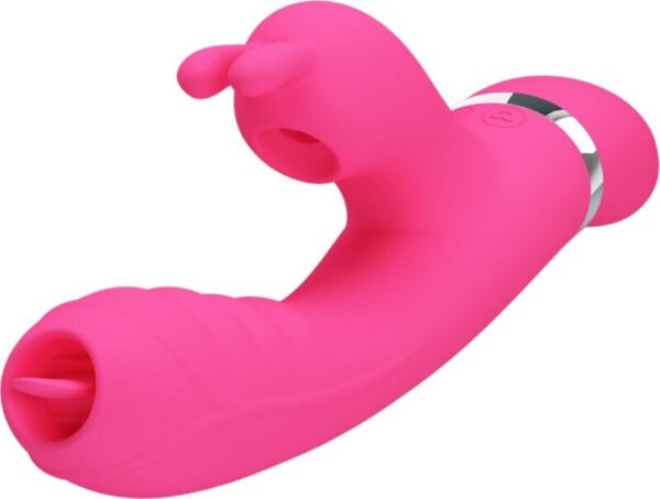 Vibratore rabbit Pretty Love BI-014854 in silicone, con stimolatore clitorideo a colpetti