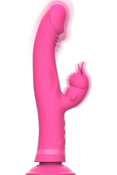 Vibratore rabbit Intense Julio con il braccio per il clitoride e la ventosa sulla base