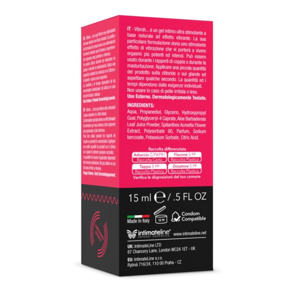 Flacone di gel stimolante IntimateLine Vibroh da 15 ml