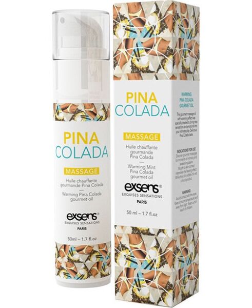 Olio da massaggio Exsens Warming Gourmet, in monodose da 3 ml e in flacone da 50 ml