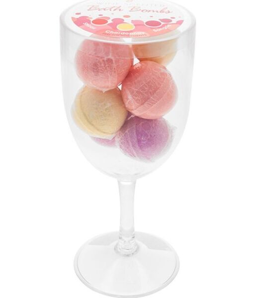 Bombe da bagno Kheper Games Wine Glass nel loro calice da vino