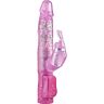 Vibratore con stimolatore clitorideo rosa