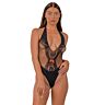 Teddy Lace con scollatura a V e fiocco centrale