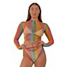 Set di Lingerie Lace Rainbow Crop Top e Bottoms