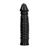 Dildo All Black 26 cm - Grande e ben striato per intensi piaceri