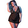 Set di lingerie BABY DOLL & G-SET BLACK L/XL in pizzo