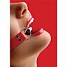 Ouch ball gag con nastri in pelle rossa