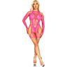 Body Leg Avenue con Liguero e Imbracatura Rosa Neón