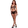 Falda Lingerie Exposed Bra, Skirt & G-String L/XL