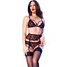 Set di lingerie Chilirose CR 4883 con liguero e pizzo