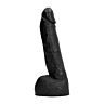 Dildo All Black 20 cm con struttura e palle realistiche