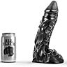 Dildo All Black 23 cm con venature dettagliate