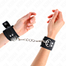Manette KINK Wrist Restraint in Nylon con Guinzaglio in Pelle