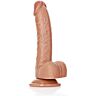 RealRock - Pene Realistico Curvato con Testicoli e Ventosa - 7''/ 18 cm