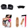 Kit bondage soft per principianti con manette, benda, frustino e corda