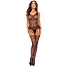 Bodystocking PASSION BS119 con dettagli floreali