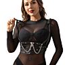 Body harness SUBBLIME FETISH CORSET con dettagli in catena