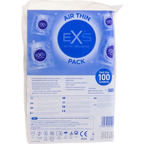 Preservativi Exs Air Thin 100's con sensazione pelle a pelle.