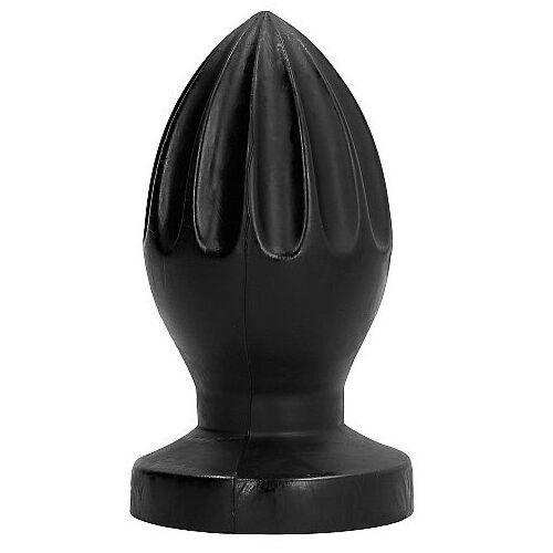 Plug Anal ALL BLACK 12 CM con scanalature profonde