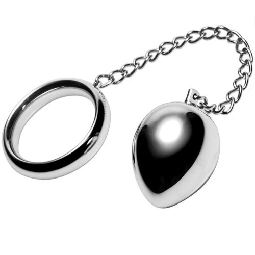 Cock Ring Metal Hard 50mm con catena e sfera metallica