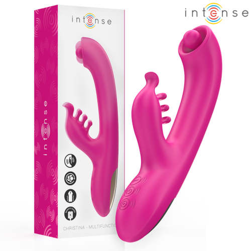 Vibratore Rabbit INTENSE Christina 22.5 cm con stimolazione duale