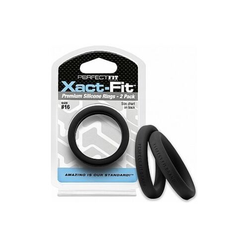 Confezione da 2 anelli in silicone Xact-fit 16 cm - nero