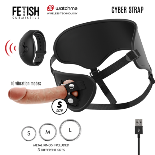 Imbracatura FETISH SUBMISSIVE CYBER STRAP con Dildo