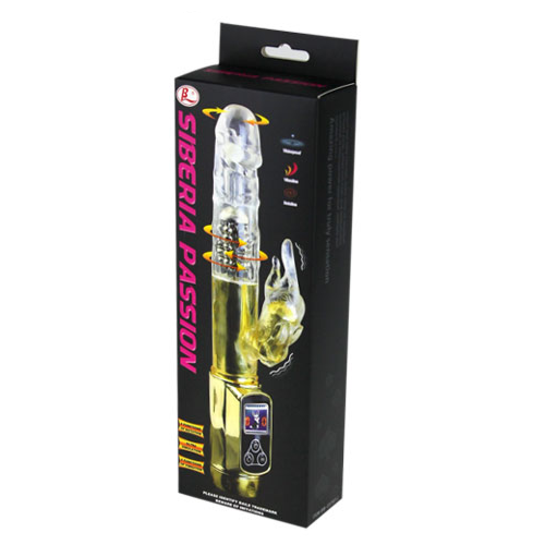 Vibratore BAILE Rabbit Siberia Passion Gold con doppia rotazione