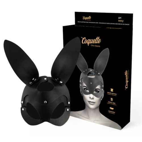 Maschera bondage Coquette Chic Desire con orecchie da coniglio.