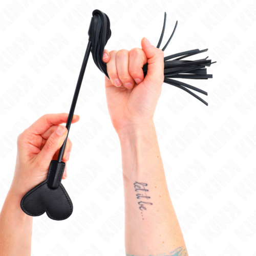 Látigo BDSM KINK - LÁTIGO CON PALETA CORAZÓN 35 CM