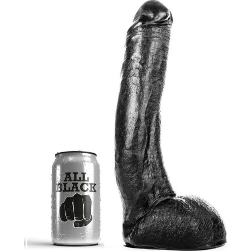 Dildo All Black 29 cm Curvato in PVC per un piacere intenso