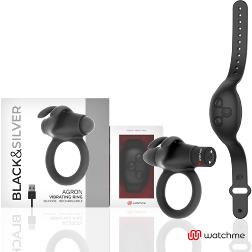 Anello vibrante BLACK&SILVER AGRON con WatchMe