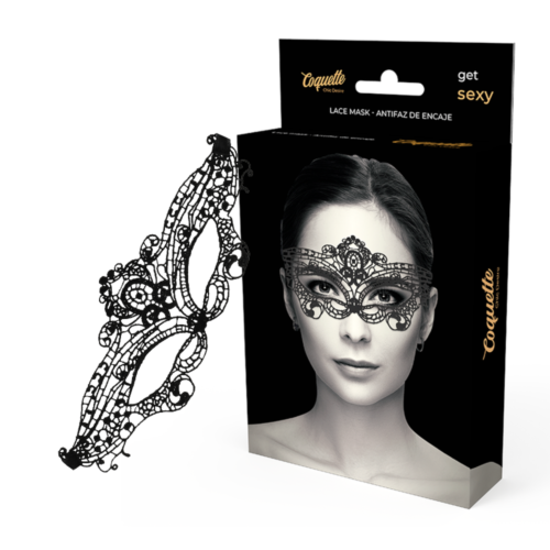Maschera Bondage Coquette Accessories in pizzo nero