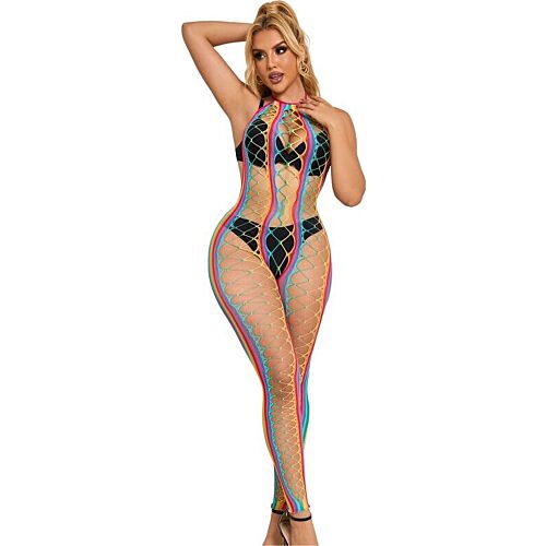 Bodystocking SUBBLIME 952358 con design in rete arcoíris