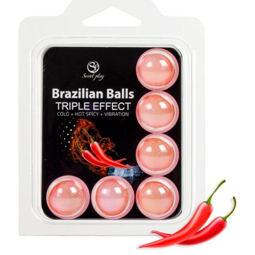 Set 6 Palline Brasiliane SECRETPLAY con Triplo Effetto