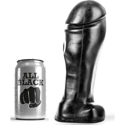 Dildo All Black 22 cm con testicoli