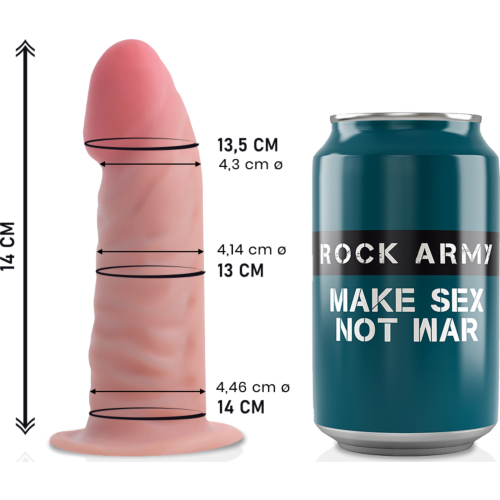 Dildo Rock Army Tiger 14 cm - Doppia densità e ventosa