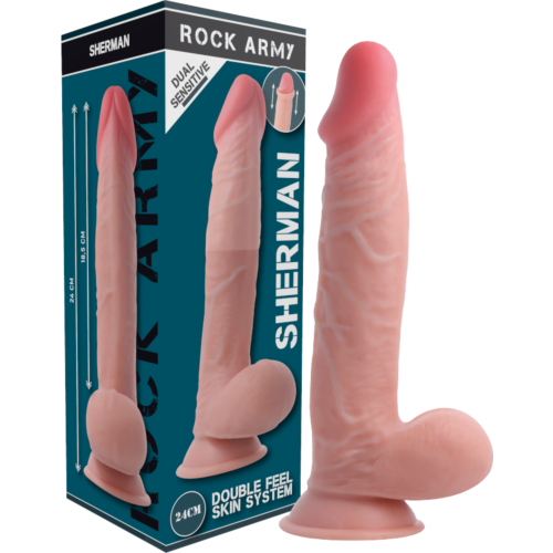 Dildo Rock Army Sherman 24 cm | Doppia densità e ventosa